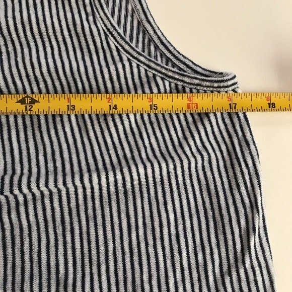 Rachel Zoe Linen Blue & White Stripe Tie Front Sleeveless Top Womens Size Large - Picture 5 of 13